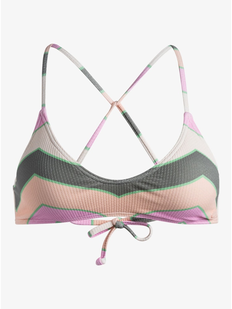 Roxy Green Multi Vista Stripe Bikini Top - Image 9 of 9