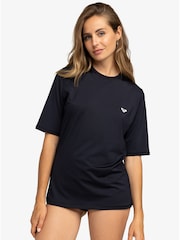 Roxy Black Wave Relaxed Fit Rash Vest - Image 5 of 11