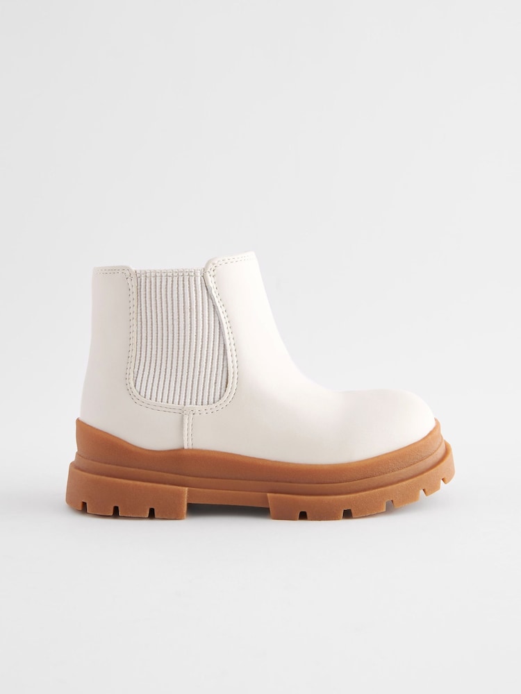 Bone White Chunky Sole Chelsea Boots - Image 1 of 6