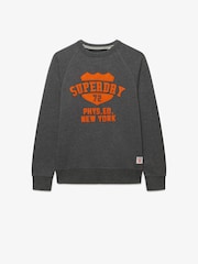 Superdry Grey Athletic Felt Applique Crew Neck Sweatshirt - Image 5 of 6