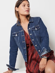 Dark Blue Fuller Bust Denim Jacket - Image 1 of 6