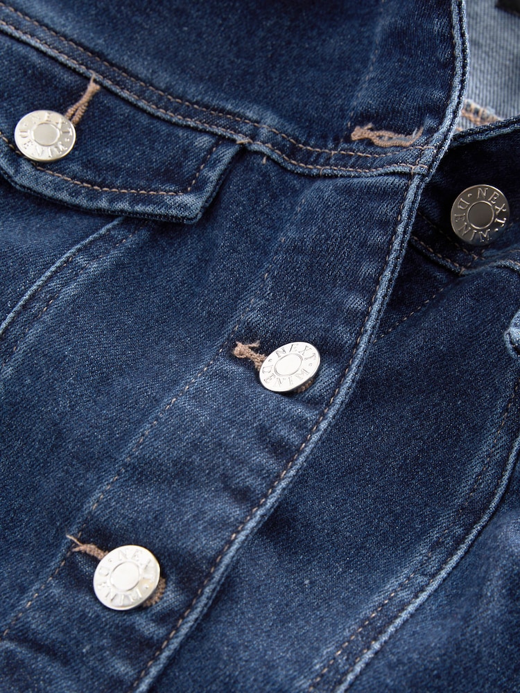 Dark Blue Fuller Bust Denim Jacket - Image 6 of 6