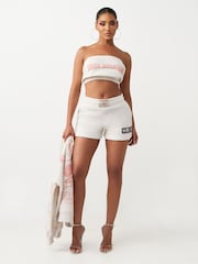 True Religion Grey Sporty  Foldover Patch Shorts - Image 2 of 6
