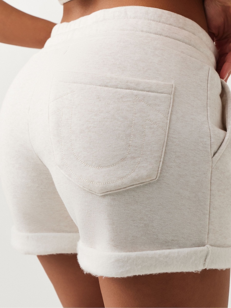True Religion Grey Sporty Foldover Patch Shorts - Image 6 of 6 True Religion Grey Sporty Foldover Patch Shorts - Image 6 of 6