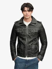 Superdry Brad Faux Leather Military Jacket - Εικόνα 1 από 8