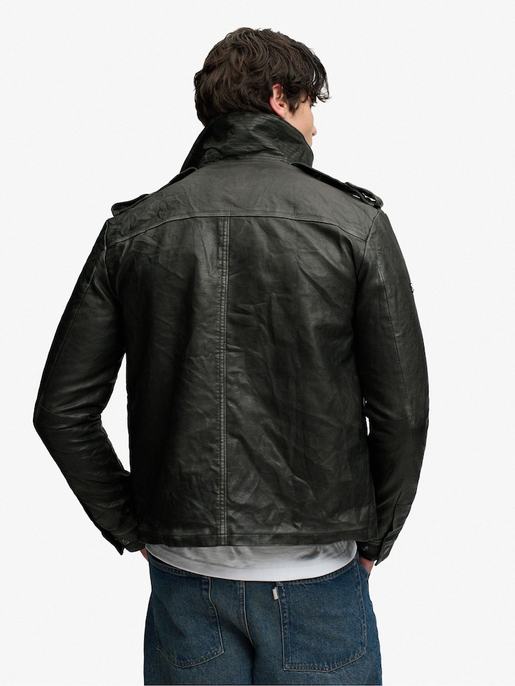 Superdry Brad Faux Leather Military Jacket - Εικόνα 2 από 8