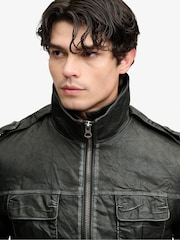 Superdry Brad Faux Leather Military Jacket - Εικόνα 4 από 8