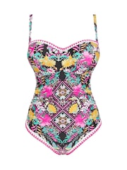 Figleaves Pink Frida Underwired Tummy Control Longer Length Swimsuit - Image 5 of 5