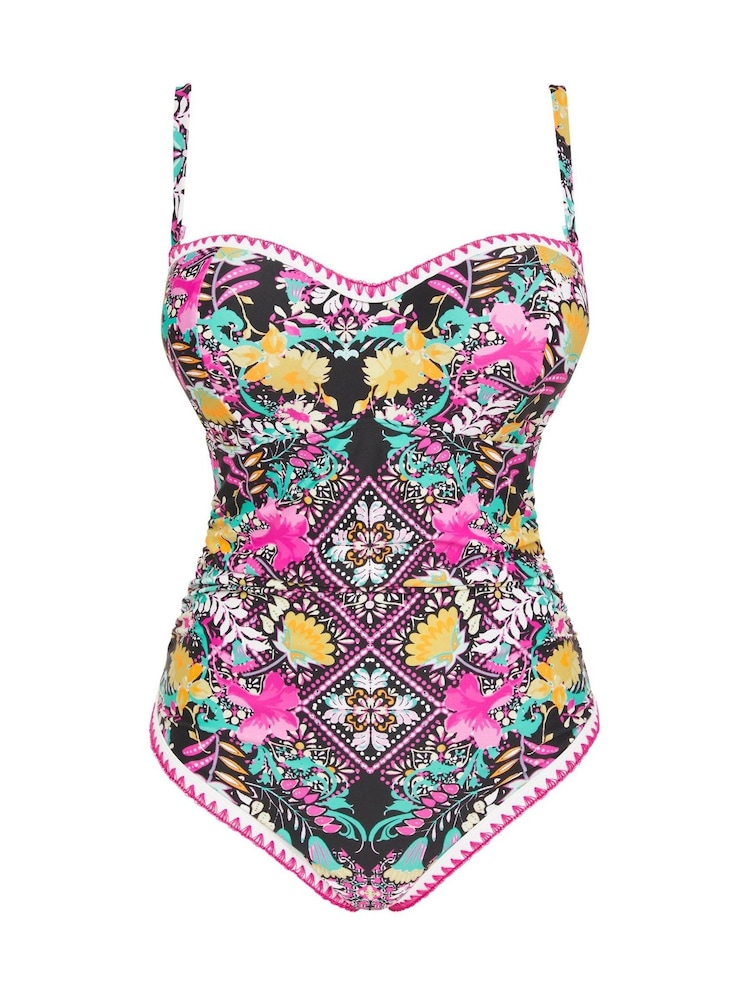 Figleaves Pink Frida Underwired Tummy Control Longer Length Swimsuit - Image 5 of 5