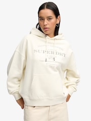 Superdry Ivory Luxe Casual Relaxed Hoodie - Image 1 of 6