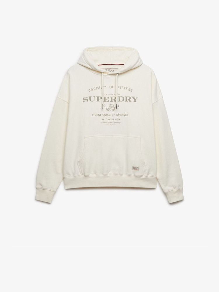 Superdry Ivory Luxe Casual Relaxed Hoodie - Image 5 of 5