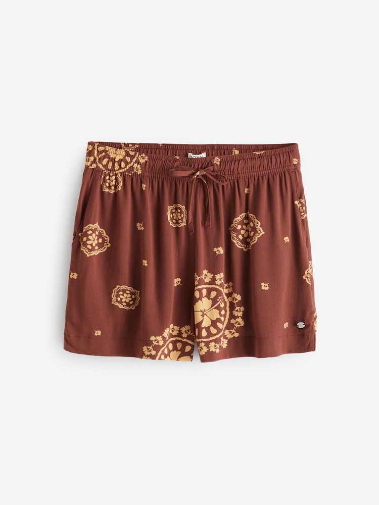 Roxy Lekeitio Bandana Print Brown Shorts - Image 5 of 5