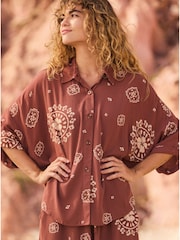 Roxy Lekeitio Bandana Print Brown Shirt - Image 4 of 8