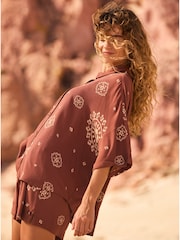 Roxy Lekeitio Bandana Print Brown Shirt - Image 5 of 8