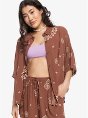 Roxy Lekeitio Bandana Print Brown Shirt - Image 6 of 8