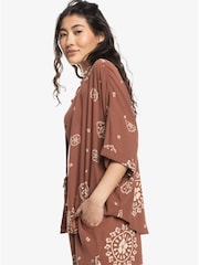 Roxy Lekeitio Bandana Print Brown Shirt - Image 7 of 8