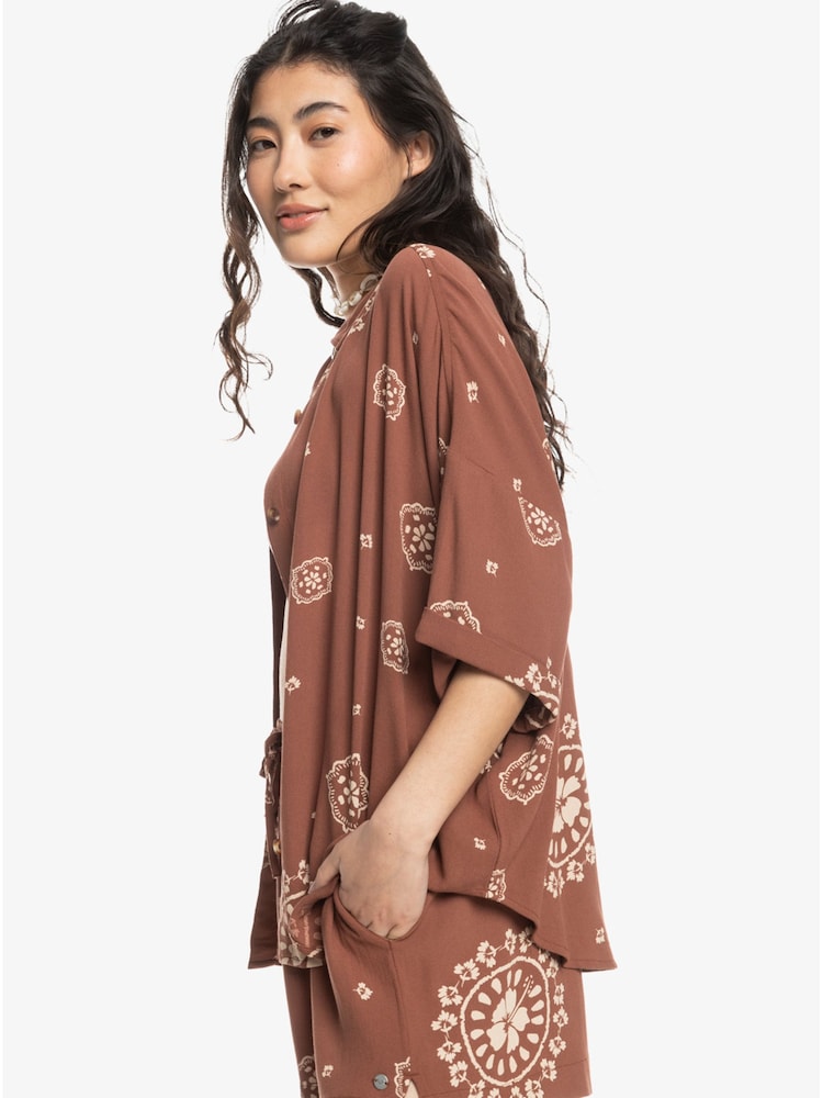 Roxy Lekeitio Bandana Print Brown Shirt - Image 7 of 8