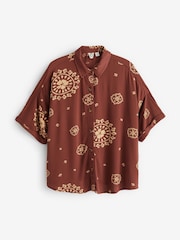 Roxy Lekeitio Bandana Print Brown Shirt - Image 8 of 8