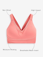 Coral Pink Active High Impact Sports Bra - Image 4 of 8