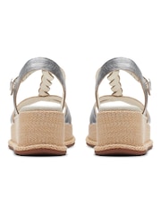 Clarks Silver Leather Kimmei Twist Sandals - Image 4 of 6