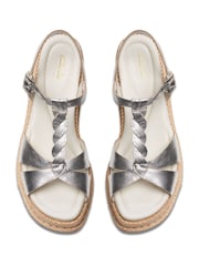 Clarks Silver Leather Kimmei Twist Sandals - Image 5 of 6