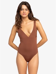 Roxy Sliky Island Brown Swimsuit - Image 5 of 8