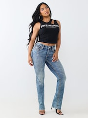 Maiou striat cu decupaje și cristale True Religion - Imaginea 2 din 4