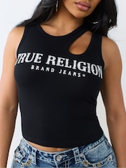 Maiou striat cu decupaje și cristale True Religion - Imaginea 3 din 4