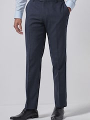 Navy Blue Check Suit: Trousers - Image 1 of 5