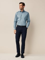 Dusky Blue Regular Fit Four Way Stretch Shirt - Image 2 of 8