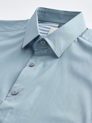 Dusky Blue Regular Fit Four Way Stretch Shirt - Image 7 of 8