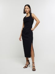 River Island Black Ruched Bodycon Dress - Image 1 of 2