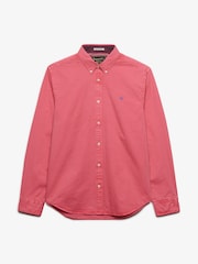 Superdry Pink Garment Dyed Long Sleeve Shirt - Image 6 of 7