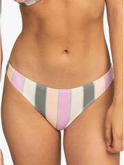 Roxy Green Multi Vista Stripe Bikini Bottoms - Image 1 of 5