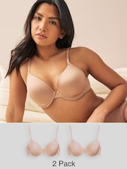 Praline Nude 2 Pack Light Pad Full Cup Smoothing Ultimate Comfort T-Shirt Bra A-E - Image 1 of 5