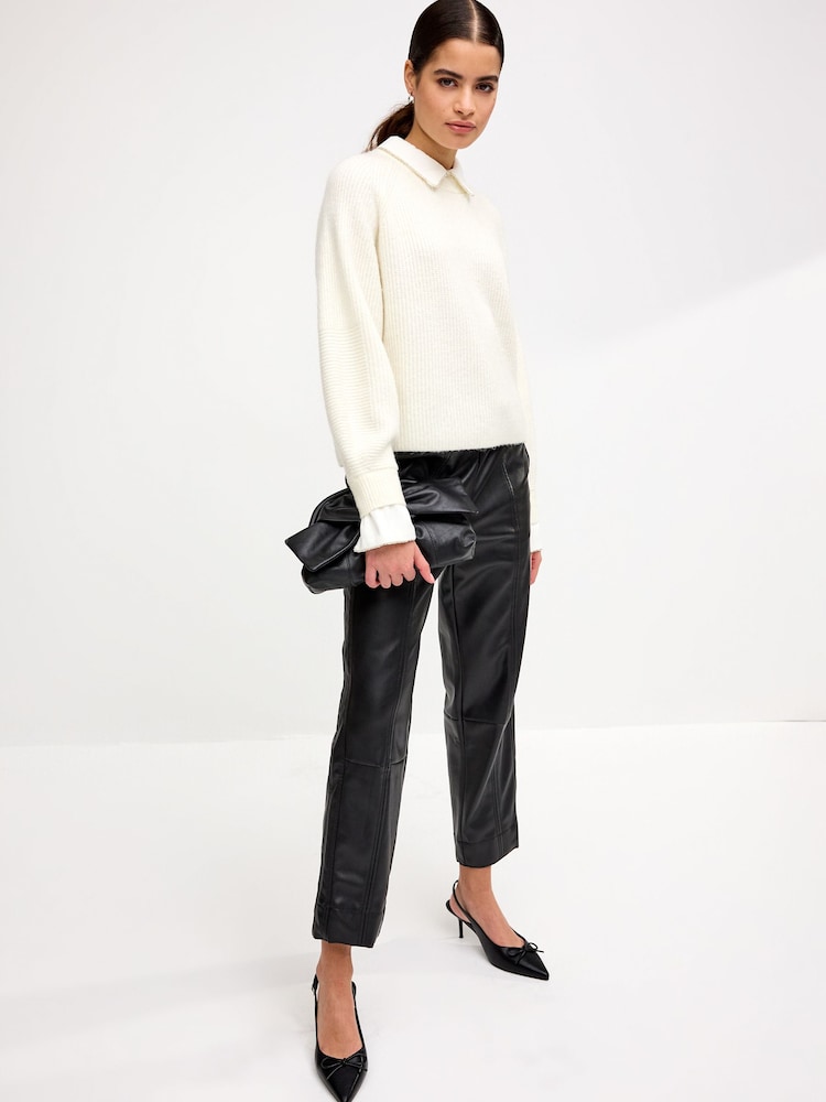 Ecru White Embellished Shirt Layered Jumper - Image 1 of 6