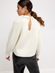 Ecru White Embellished Shirt Layered Jumper - Image 2 of 6