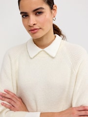 Ecru White Embellished Shirt Layered Jumper - Image 4 of 6