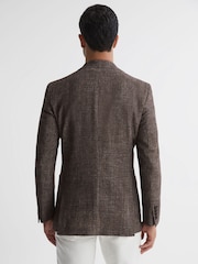 Reiss Brown Sandown Modern Fit Single Breasted Check Blazer - Image 4 of 6