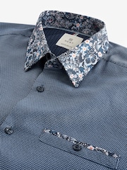 Navy Blue Regular Fit Trimmed Formal Shirt - Image 6 of 7