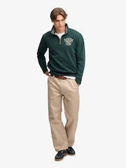Superdry Green Gothic Varsity Half Zip Sweatshirt - Image 3 of 7