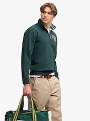 Superdry Green Gothic Varsity Half Zip Sweatshirt - Image 5 of 7