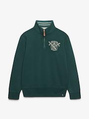 Superdry Green Gothic Varsity Half Zip Sweatshirt - Image 6 of 7