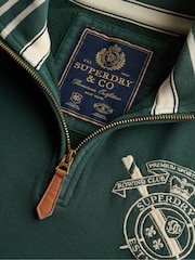 Superdry Green Gothic Varsity Half Zip Sweatshirt - Image 7 of 7