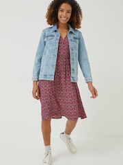 FatFace Blue Oversized Ottile Denim Jacket - Image 3 of 5