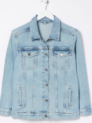 FatFace Blue Oversized Ottile Denim Jacket - Image 5 of 5