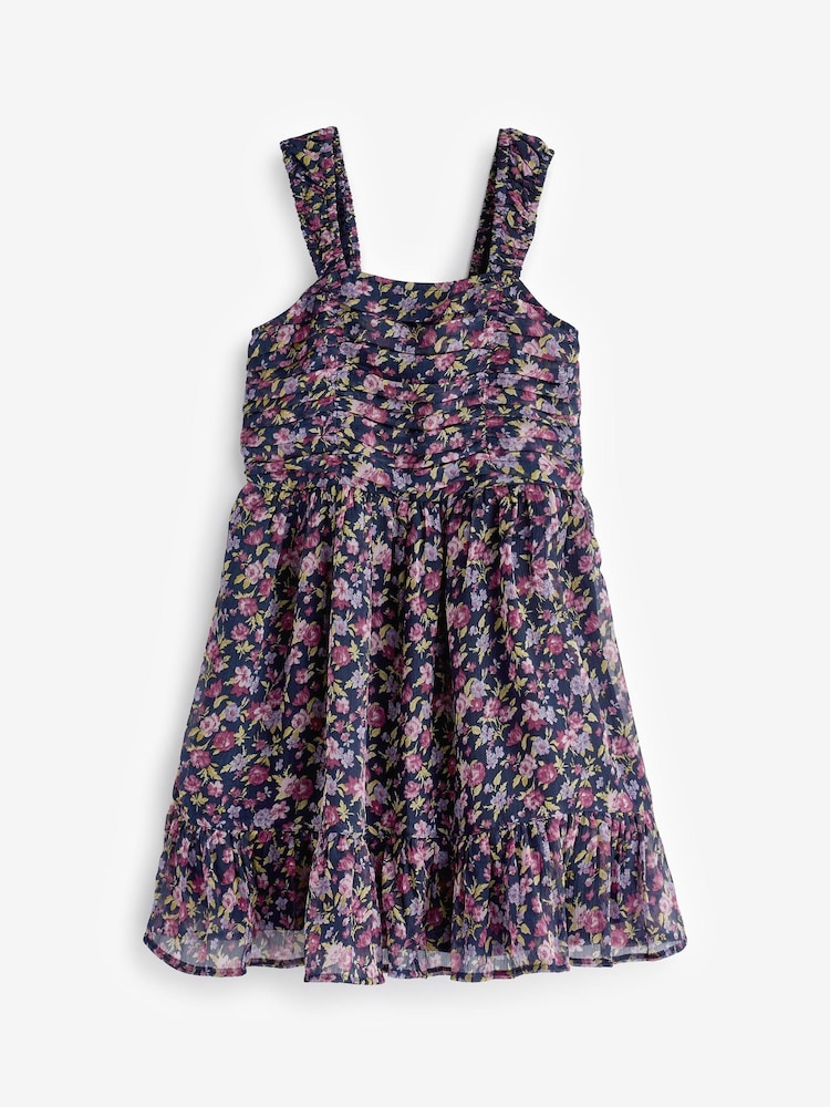 Abercrombie & Fitch Chiffon Floaty Black Dress - Image 1 of 3 Abercrombie & Fitch Chiffon Floaty Black Dress - Image 1 of 3