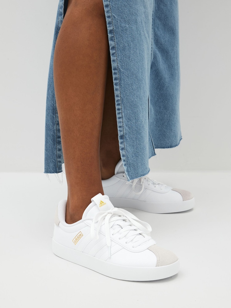 adidas White VL Court 3.0 Trainers - Image 1 of 12