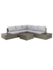Charles Bentley Grey Garden Rattan Corner Lounge Set - Image 3 of 4