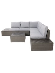 Charles Bentley Grey Garden Rattan Corner Lounge Set - Image 4 of 4
